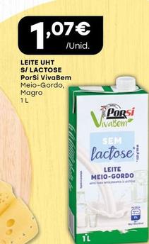 Oferta de Porsi - Leite Uht S/ Lactose por 1,07€ em Intermarché