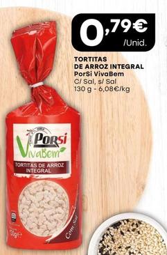 Oferta de Porsi Vivabem - Tortitas De Arroz Integral por 0,79€ em Intermarché