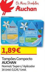 Oferta de Auchan - Tampoes Compacto por 1,89€ em Auchan