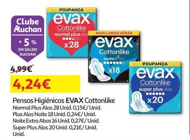Oferta de Evax - Pensos Higienicos Cottonlike por 4,24€ em Auchan