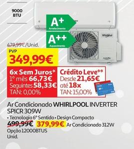 Oferta de Whirlpool - Ar Condicionado Inverter SPICR 309W por 349,99€ em Auchan