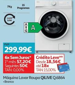 Oferta de Qilive - Máquina Lavar Roupa Q.6864 por 299,99€ em Auchan