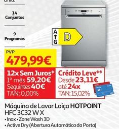Oferta de Hotpoint - Maquina De Lavar Loica HFC 3C32 WX por 479,99€ em Auchan