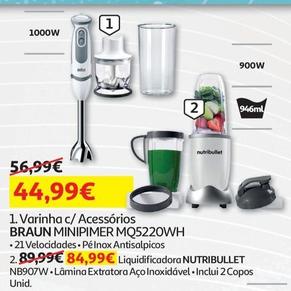 Oferta de Braun - Varinha C/ Acessorios Minipimer MQ5220WH por 44,99€ em Auchan