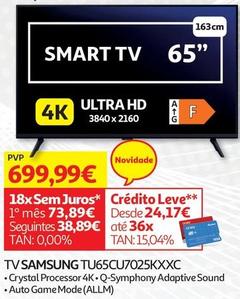 Oferta de Samsung - Tv Tu65cu7025kxxc por 699,99€ em Auchan