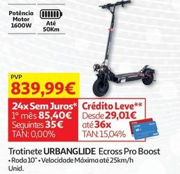 Oferta de Urbanglide - Trotinete Ecross Pro Boost por 839,99€ em Auchan