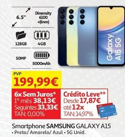 Oferta de Samsung - Smartphone Galaxy A15 por 199,99€ em Auchan