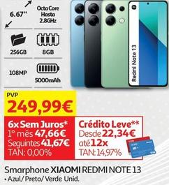 Oferta de Xiaomi - Smartphone Redmi Note 13 por 249,99€ em Auchan