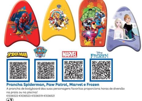 Oferta de Prancha Spiderman, Paw Patrol, Marvel E Frozenem Toys R Us