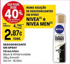 Oferta de Nivea - Desodorizantes Em Spray por 2,87€ em Intermarché