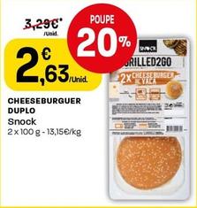 Oferta de Snock - Cheeseburguer Duplo por 2,63€ em Intermarché