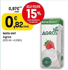 Oferta de Agros - Nata Uht por 0,82€ em Intermarché