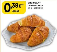 Oferta de Croissant De Manteiga por 0,39€ em Intermarché