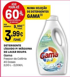 Oferta de Gama - Detergente Líquido P/ Máquina De Lavar Roupa por 3,99€ em Intermarché