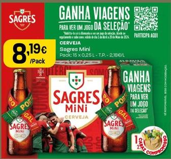 Oferta de Sagres Mini - Cerveja por 8,19€ em Intermarché