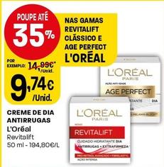 Oferta de L'oréal - Creme De Dia Antirrugas por 9,74€ em Intermarché