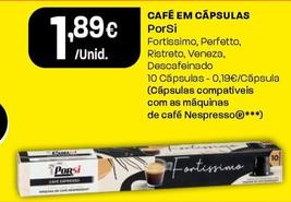 Oferta de Porsi - Café Em Cápsulas por 1,89€ em Intermarché