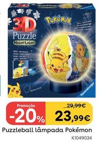 Oferta de Ravensburger - Puzzleball Lâmpada Pokémon por 23,99€ em Toys R Us