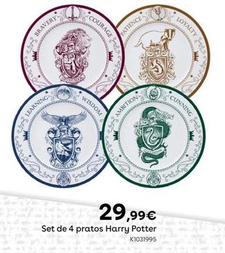 Oferta de Set De 4 Pratos Harry Potter por 29,99€ em Toys R Us