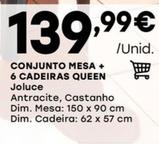 Oferta de Conjunto Mesa + 6 Cadeiras Queen por 139,99€ em Intermarché