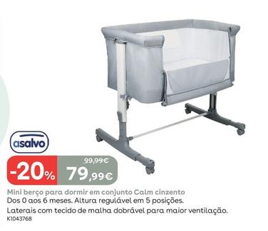 Oferta de Asalvo - Mini Berco Para Dormir Em Conjunto Calm Cinzento por 79,99€ em Toys R Us