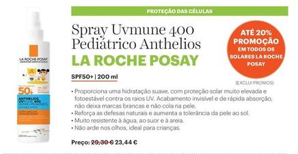 Oferta de La Roche Posay - Spray Uvmune 400 Pediatrico Anthelios  por 23,44€ em Auchan