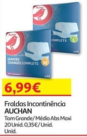 Oferta de Auchan - Fraldas Incontinencia por 6,99€ em Auchan