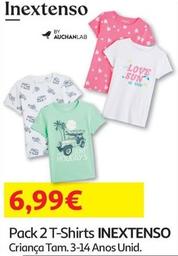 Oferta de Inextenso - Pack 2 T-Shirts por 6,99€ em Auchan