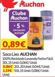 Oferta de Auchan - Saco Lixo por 0,89€ em Auchan