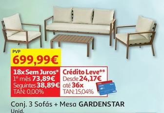 Oferta de Gardenstar Conj. 3 Sofás + Mesa por 699,99€ em Auchan