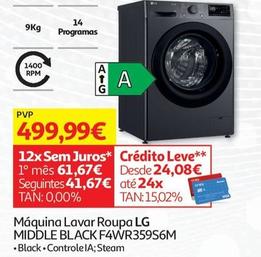 Oferta de Lg - Máquina Lavar Roupa Middle Black F4WR359S6M  por 499,99€ em Auchan