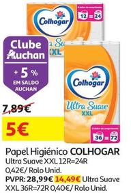 Oferta de Colhogar - Papel Higiênico por 5€ em Auchan