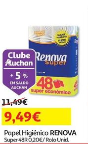 Oferta de Renova - Papel Higiênico por 9,49€ em Auchan