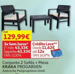 Oferta de Kraka - Conjunto 2 Sofás + Mesa por 129,99€ em Auchan