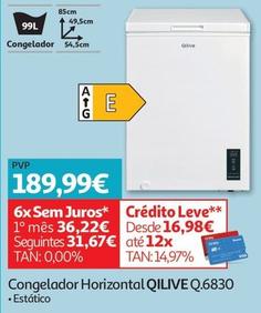 Oferta de Qilive - Congelador Horizontal Q.6830 por 189,99€ em Auchan
