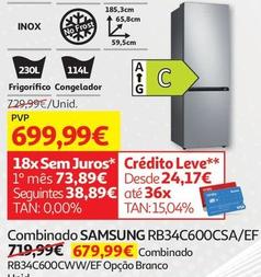 Oferta de Samsung - Combindao RB34C600CSA/EF por 699,99€ em Auchan