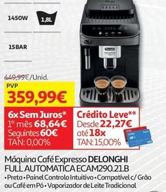 Oferta de Delonghi - Máquina Café Expresso Full Automatica Ecam290.21.b por 359,99€ em Auchan