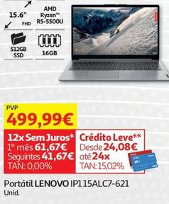 Oferta de Lenovo - Portátil IP115ALC7-621  por 499,99€ em Auchan