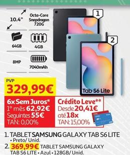 Oferta de Samsung - Tablet Galaxy Tab S6 Lite por 329,99€ em Auchan