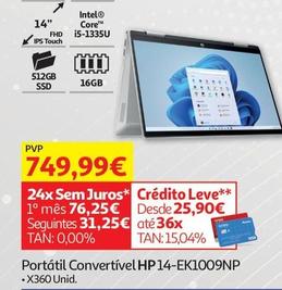 Oferta de Hp - Portátil Convertível 14-EK1009NP por 749,99€ em Auchan