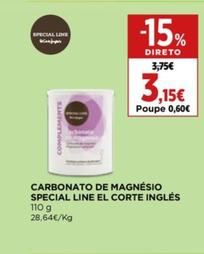 Oferta de El Corte Inglés - Carbonato De Magnesio Special Line por 3,15€ em El Corte Inglés