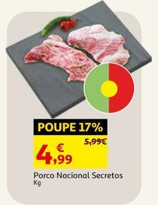 Oferta de Porco Nacional Secretos  por 4,99€ em Auchan