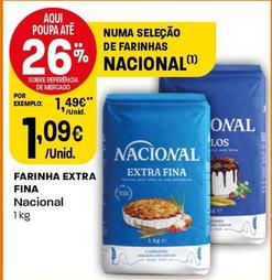 Oferta de Nacional - Farinha Extra Fina por 1,09€ em Intermarché