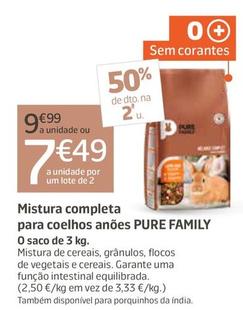 Oferta de Pure Family - Mistura Completa Para Coelhos Anoes por 9,99€ em Jardiland