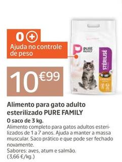 Oferta de Pure Family - Alimento Para Gato Adulto Esterilizado por 10,99€ em Jardiland