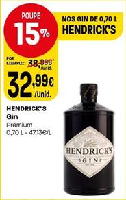 Oferta de Hendrick's - Gin por 32,99€ em Intermarché