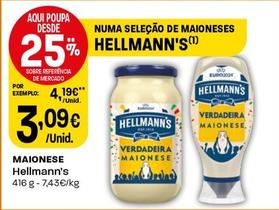 Oferta de Hellmann's - Maionese por 3,09€ em Intermarché