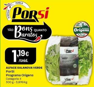 Oferta de Porsi - Alface Salanova Verde  por 1,19€ em Intermarché