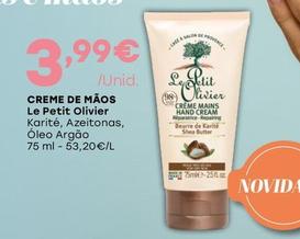 Oferta de Le Petit Olivier - Creme De Mãos por 3,99€ em Intermarché