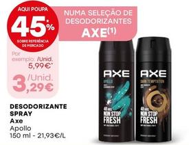 Oferta de Axe - Desodorizante Spray por 3,29€ em Intermarché